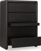 Xolani Jaguar Five Drawer Acacia Wood Chest with Jewelry Tray by Modus Furniture at Eve Furniture