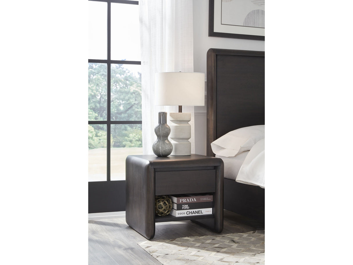 Xolani Jaguar One Drawer Acacia Wood Nightstand by Modus Furniture at Eve Furniture