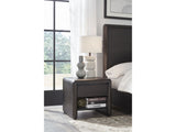 Xolani Jaguar One Drawer Acacia Wood Nightstand by Modus Furniture at Eve Furniture