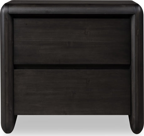 Xolani Jaguar Two Drawer Acacia Wood Nightstand by Modus Furniture at Eve Furniture