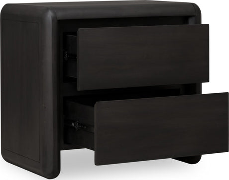 Xolani Jaguar Two Drawer Acacia Wood Nightstand by Modus Furniture at Eve Furniture
