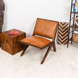 Colin Tan Leather Lounge Chair by Ashcroft Imports at Eve Furniture