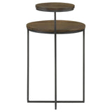 Yael Natural/Gunmetal Round Accent Table by Coaster at Eve Furniture
