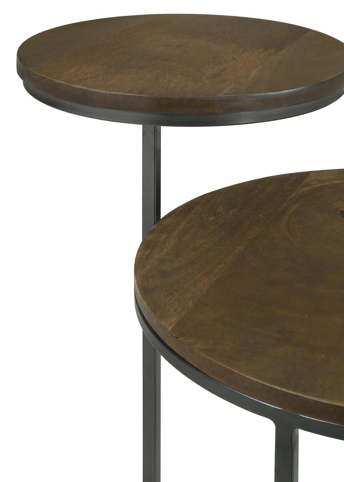 Yael Natural/Gunmetal Round Accent Table by Coaster at Eve Furniture