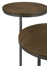 Yael Natural/Gunmetal Round Accent Table by Coaster at Eve Furniture