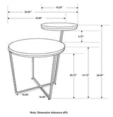 Yael Natural/Gunmetal Round Accent Table by Coaster at Eve Furniture
