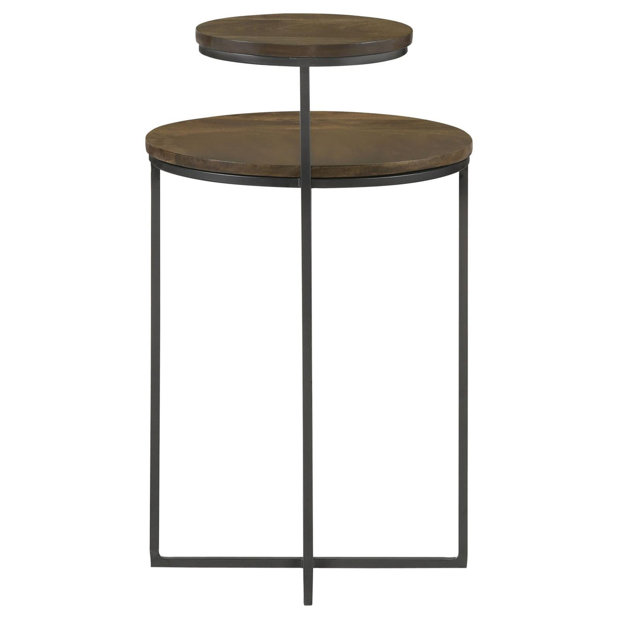 Yael Natural/Gunmetal Round Accent Table