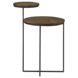 Yael Natural/Gunmetal Round Accent Table