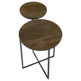 Yael Natural/Gunmetal Round Accent Table