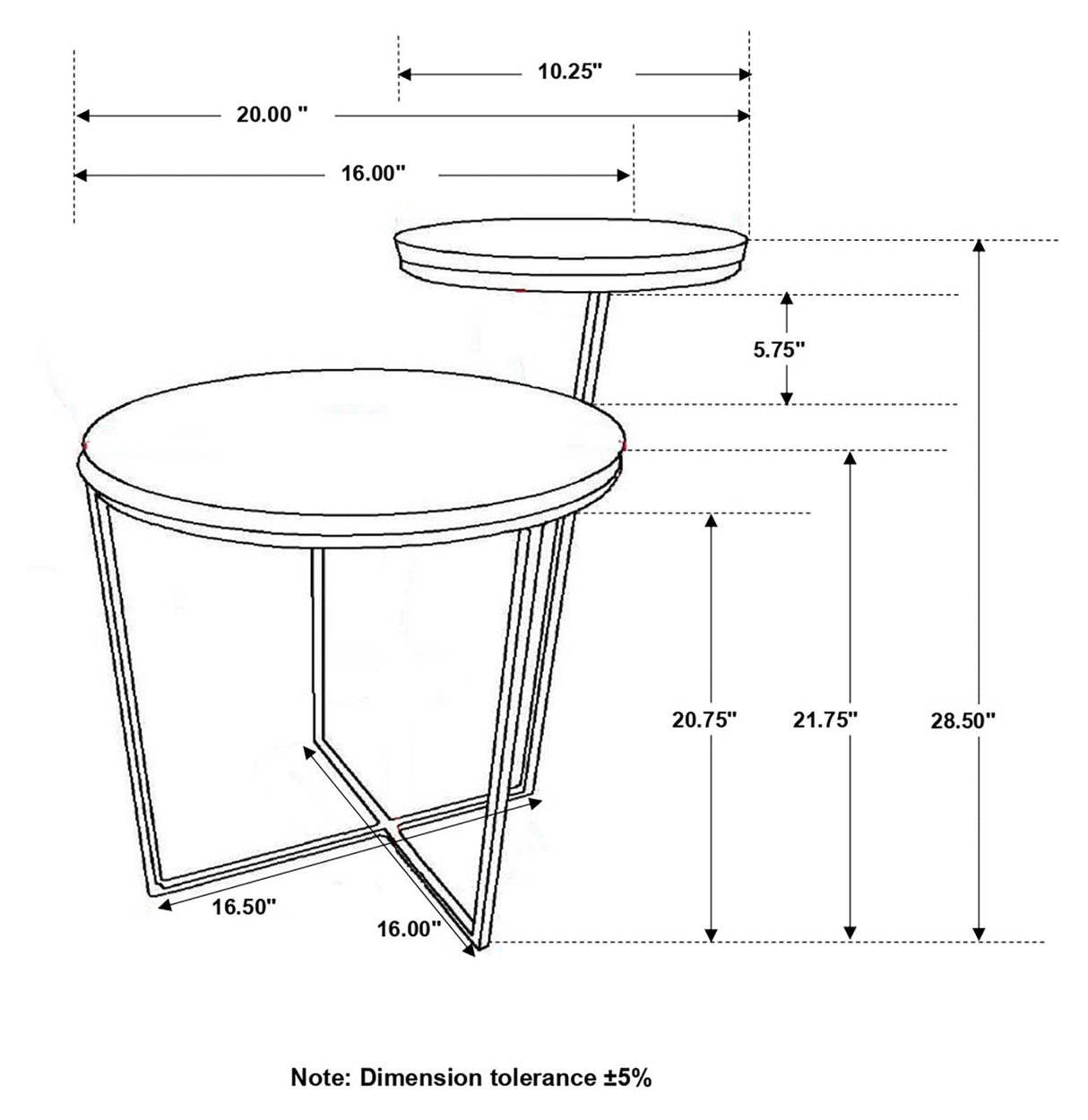 Yael Natural/Gunmetal Round Accent Table