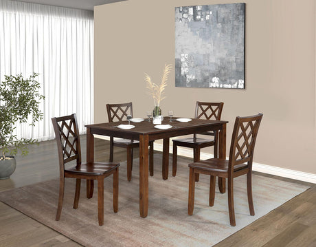 Yamhill Dark Cherry 5 Pc. Dining Table Set by Furniture of America at Eve Furniture
