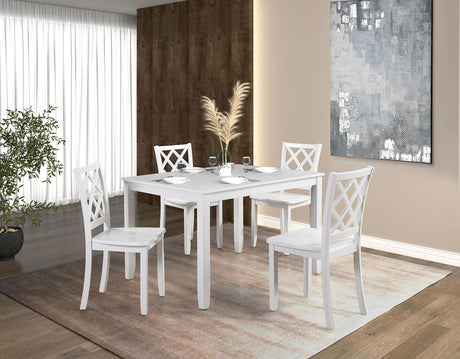Yamhill White 5 Pc. Dining Table Set by Furniture of America at Eve Furniture