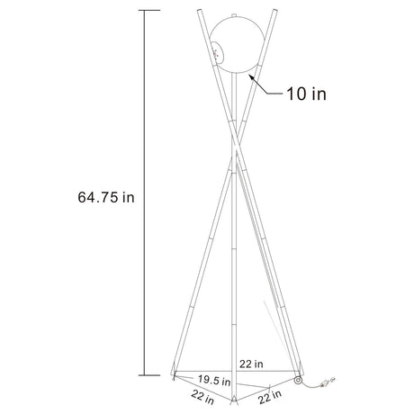 Yamileth Gold Tripod Floor Lamp by Coaster at Eve Furniture
