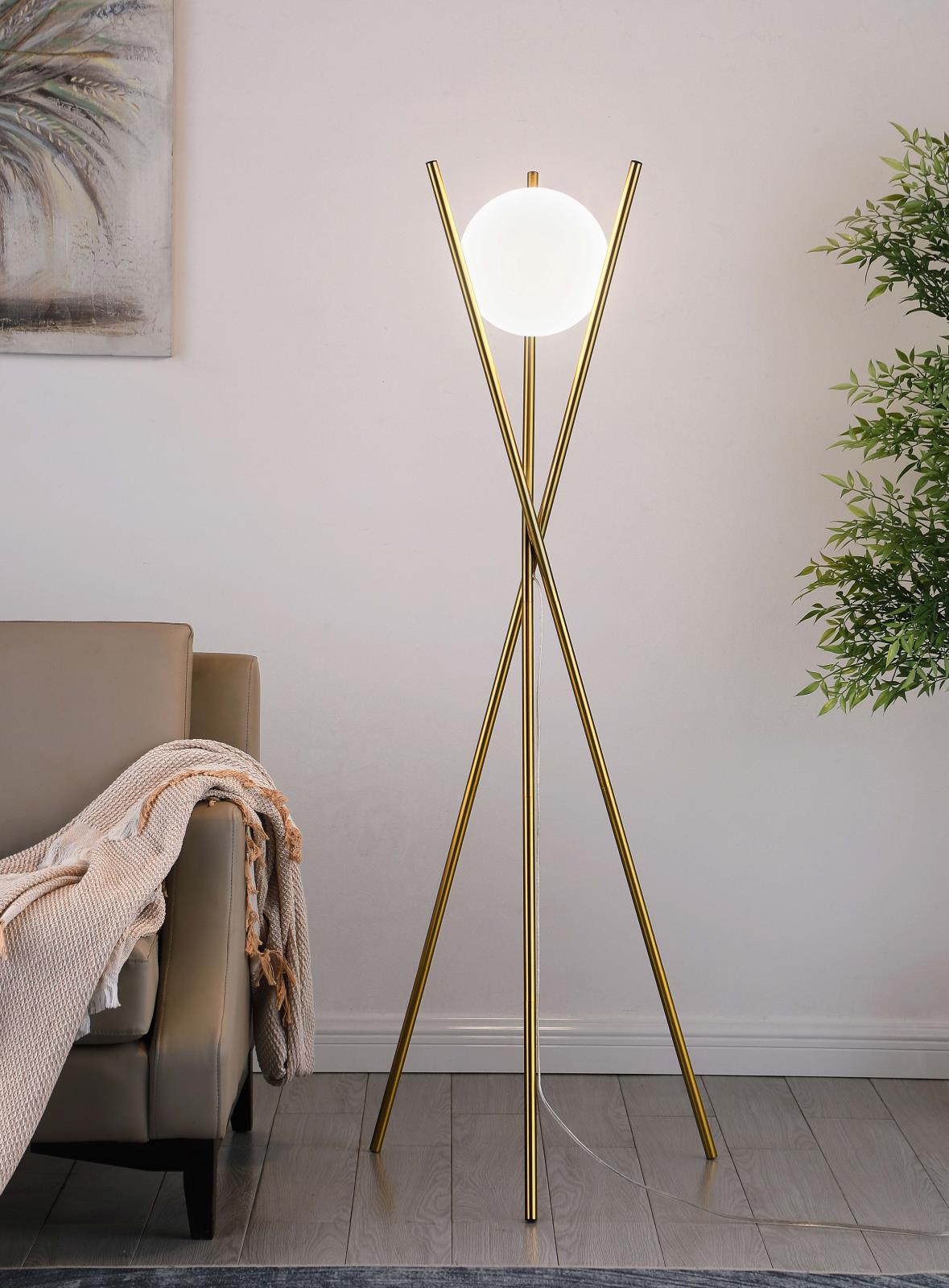 Yamileth Tripod Floor Lamp Gold