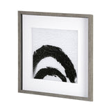 Yang (White) by Mercana Studio a Hand Embellished Textured Framed Art Print Matted under Glass by Mercana at Eve Furniture
