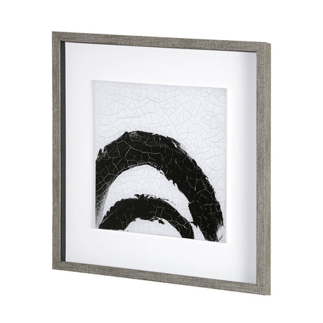 Yang (White) by Mercana Studio a Hand Embellished Textured Framed Art Print Matted under Glass by Mercana at Eve Furniture