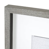 Yang (White) by Mercana Studio a Hand Embellished Textured Framed Art Print Matted under Glass by Mercana at Eve Furniture