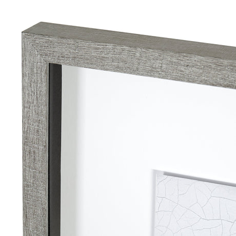 Yang (White) by Mercana Studio a Hand Embellished Textured Framed Art Print Matted under Glass by Mercana at Eve Furniture