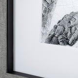 Yang (White) by Mercana Studio a Hand Embellished Textured Framed Art Print Matted under Glass by Mercana at Eve Furniture