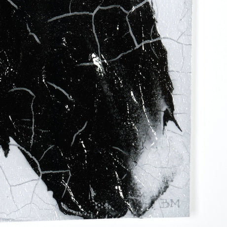 Yang (White) by Mercana Studio a Hand Embellished Textured Framed Art Print Matted under Glass by Mercana at Eve Furniture