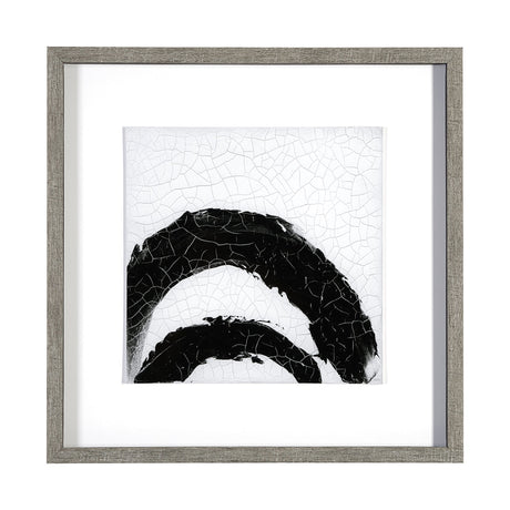Yang (White) by Mercana Studio a Hand Embellished Textured Framed Art Print Matted under Glass by Mercana at Eve Furniture