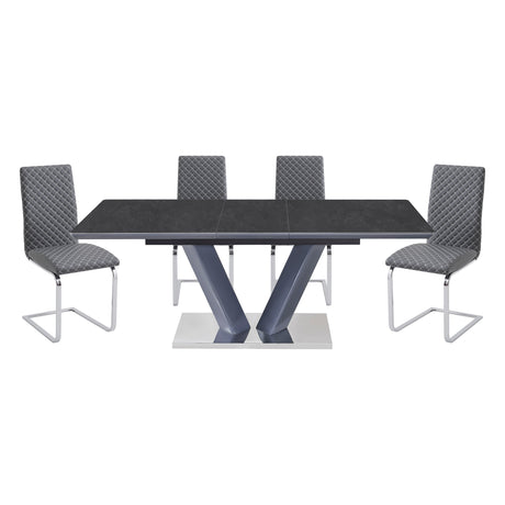 Yannis Black Sintered Stone Dining Room Table by Homelegance at Eve Furniture