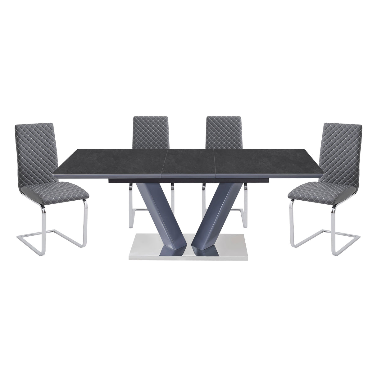 Yannis Black/Gray 5-Piece Dining Room Set by Homelegance at Eve Furniture