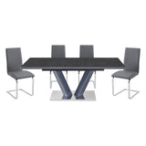 Yannis Black/Gray 5-Piece Dining Room Set by Homelegance at Eve Furniture