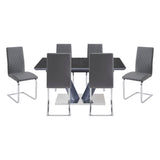 Yannis Black/Gray 7-Piece Dining Room Set by Homelegance at Eve Furniture