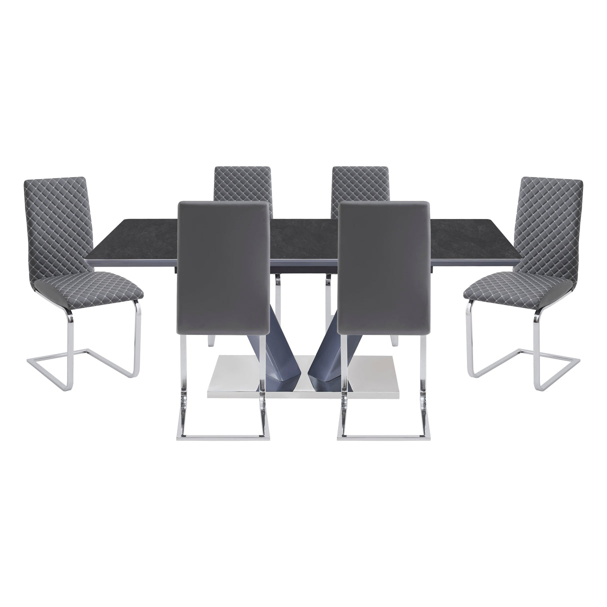 Yannis Black/Gray 7-Piece Dining Room Set by Homelegance at Eve Furniture