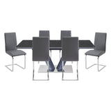 Yannis Black/Gray 7-Piece Dining Room Set by Homelegance at Eve Furniture