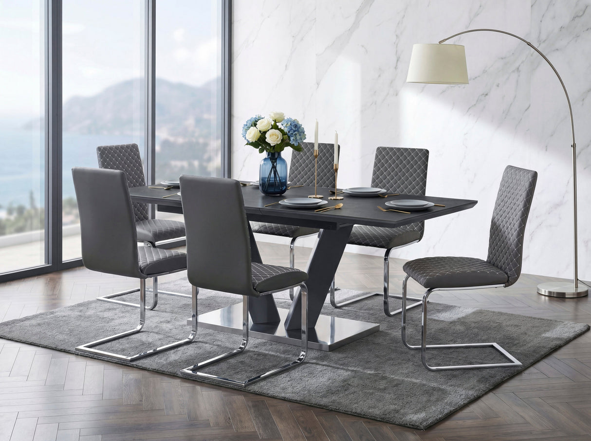 Yannis Black/Gray Contemporary Dining Room Set by Homelegance at Eve Furniture