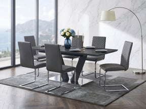 Yannis Black/Gray Contemporary Dining Room Set by Homelegance at Eve Furniture