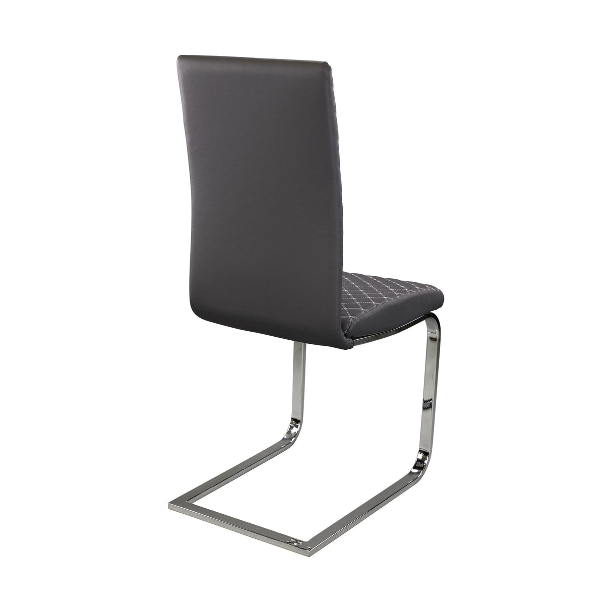 Yannis Chrome Metal/Gray Faux Leather Side Chair, Set of 2 by Homelegance at Eve Furniture