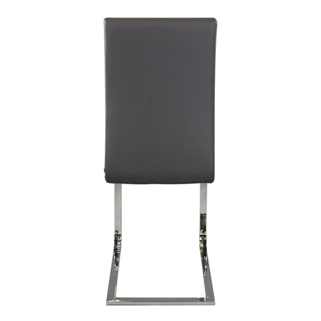 Yannis Chrome Metal/Gray Faux Leather Side Chair, Set of 2 by Homelegance at Eve Furniture