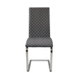 Yannis Chrome Metal/Gray Faux Leather Side Chair, Set of 2 by Homelegance at Eve Furniture