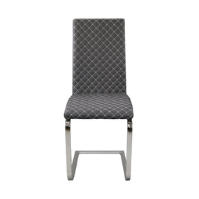 Yannis Chrome Metal/Gray Faux Leather Side Chair, Set of 2 by Homelegance at Eve Furniture