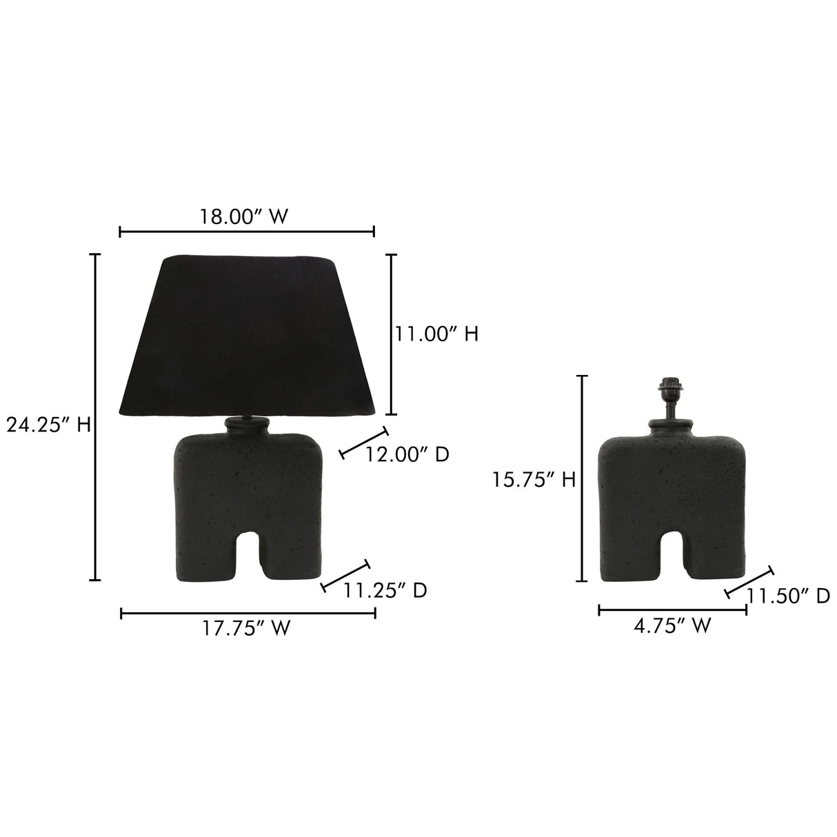 Yara Black Table Lamp by MOES at Eve Furniture