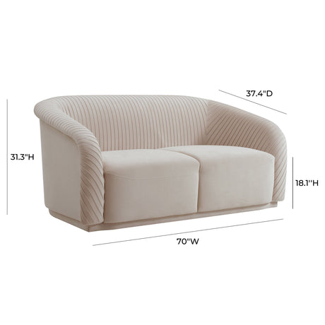 Yara Pleated Velvet Loveseat by Inspire Me! Home Decor by TOV Furniture at Eve Furniture