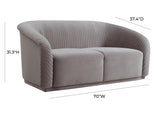 Yara Pleated Velvet Loveseat by Inspire Me! Home Decor by TOV Furniture at Eve Furniture