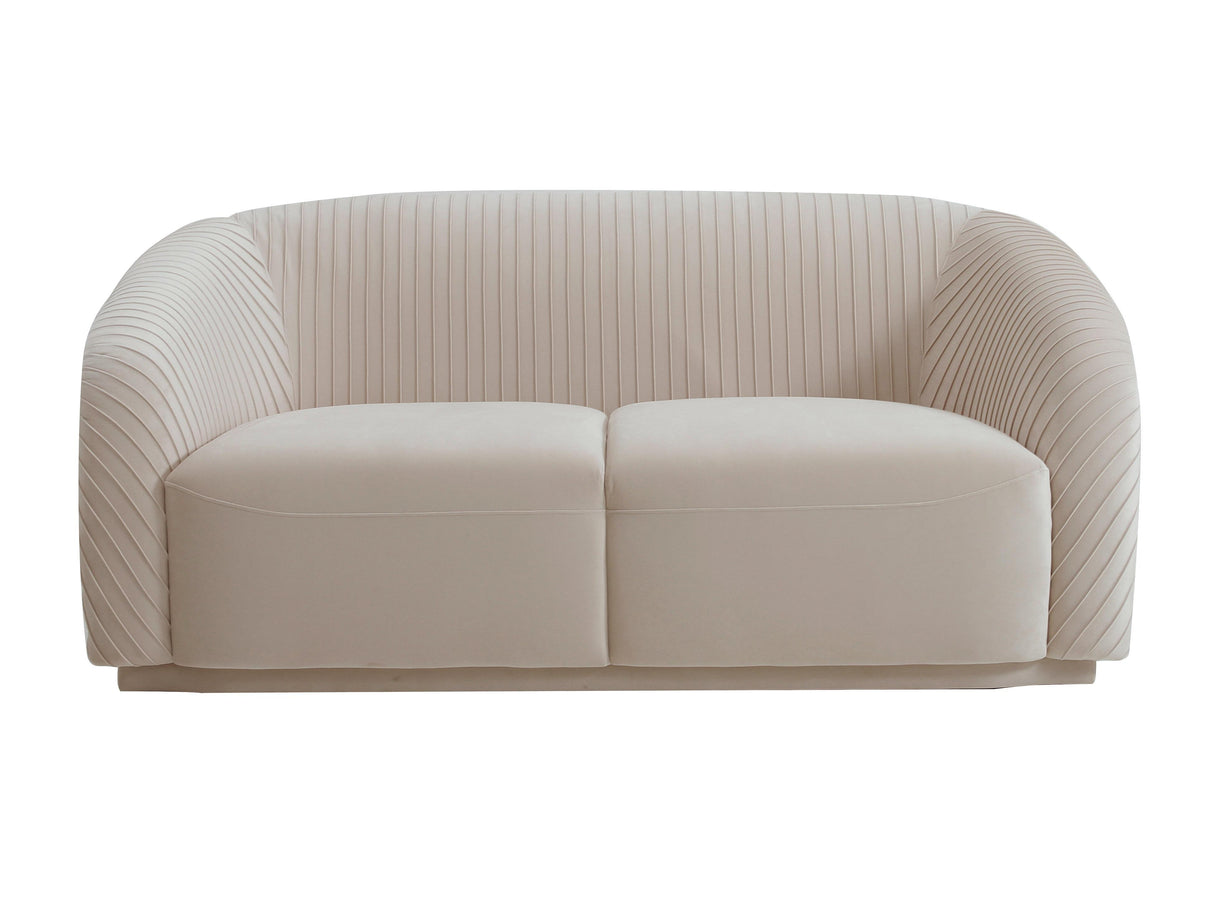 Yara Pleated Velvet Loveseat by Inspire Me! Home Decor by TOV Furniture at Eve Furniture
