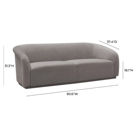 Yara Pleated Velvet Sofa by Inspire Me! Home Decor by TOV Furniture at Eve Furniture