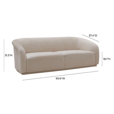 Yara Pleated Velvet Sofa by Inspire Me! Home Decor by TOV Furniture at Eve Furniture