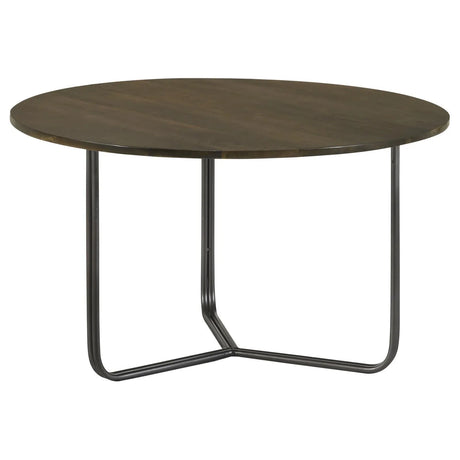 Yaritza Natural/Gunmetal Round Accent Table with Triangle Wire Base by Coaster at Eve Furniture