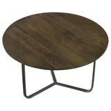 Yaritza Natural/Gunmetal Round Accent Table with Triangle Wire Base by Coaster at Eve Furniture