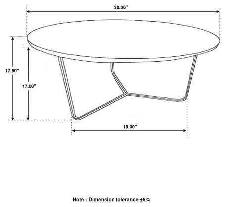 Yaritza Natural/Gunmetal Round Accent Table with Triangle Wire Base by Coaster at Eve Furniture