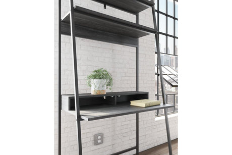 Yarlow Black 36" Home Office Desk with Shelf by Ashley at Eve Furniture