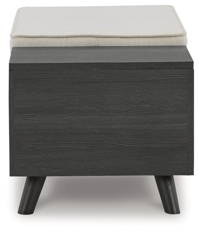 Yarlow Linen/Gray Storage Bench by Ashley at Eve Furniture