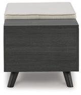Yarlow Linen/Gray Storage Bench by Ashley at Eve Furniture