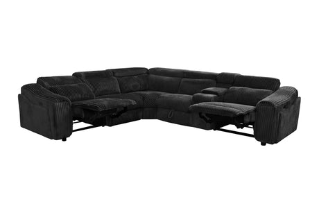 Yash Black 6-Piece Power Reclining Sectional by New Era Innovations at Eve Furniture